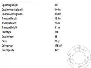 Drobilci kamna, mlini, METSO 30 TON TEŽA