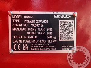 Mini bagri, TAKEUCHI TB290-2 - 2022 LETNIK - POWERTILT - 3X ŽLICA - 945