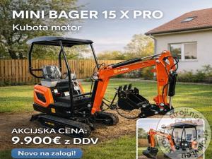 Mini bagri, KUBOTA Mini bager 15 X PRO 1.5T kubota motor 